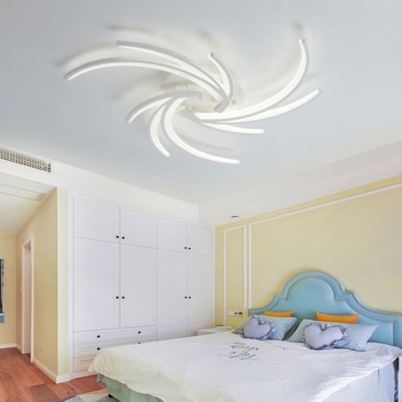 Modern LED Lighting Living Room Office Irregular Linear LED Flush Mount Ceiling Light