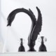 3 Pieces Swan Shape Widespread Bathroom Sink Faucet with 2 Handles Vanity Basin Mixer Tap