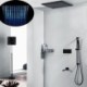 Hand Shower+Rainfall Shower Head LED Optional Wall Mounted Shower Faucet System