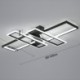 Modern Geometric Linear Decorative Light Fixture Living Room Office 4-Light LED Flush Mount Ceiling Light