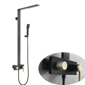 Optional Colors: Modern Brass Shower Faucet Set Right Angle Shower Faucet System Black/Brushed Gold