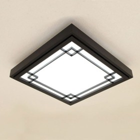 Nordic Simple LED Ceiling Light Living Room Bedroom Balcony Wooden Lighting Modern Black Ceiling Light