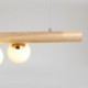 For Living Room Led Magic Bean Pendant Light Wood Strip Hanging Lamp