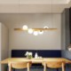 For Living Room Led Magic Bean Pendant Light Wood Strip Hanging Lamp