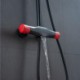 Handheld Shower Faucet System with Brass Shower Faucet Set Black+Red Color Match