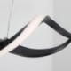 Black Wave Shape LED Hanging Light Modern Pendant Lighting For Living Room