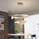 LED Ceiling Light Living Room Bedroom 2 Light Golden Wave Ripple Pendant Light