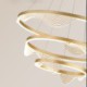 3 Light LED Pendant Light Golden Wave Ripple Hanging Light Living Room