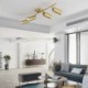 Bedroom Living Room Nordic Brass Flush Mount Ceiling Light