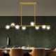 Living Room Dining Room LED Chandelier Glass Globe Horizontal Type Pendant Light