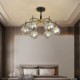 Living Room Bedroom Simple LED Chandelier Glass Globe Ceiling Light
