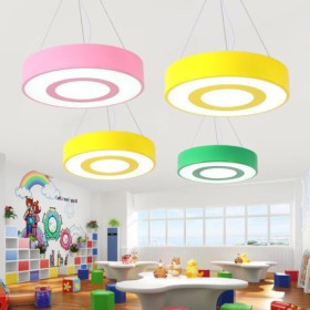 Kids Room Bedroom Light Modern Unique LED Pendant Light Round Lamp Simple Warmth Lighting