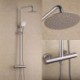 Shower System with Brushed Slider Rail and Thermostatic Mixer in 304 Stainless Steel