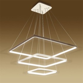 3 Layers LED Pendant Light Acrylic Square Ceiling Light 70+50+30cm