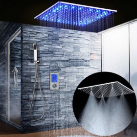 Multi Function Concealed Shower Faucet System with Chrome LED Thermostatic Shower Set