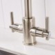 Brass Kitchen Sink Faucet with Dual Handles and 360-Degree Rotation Tap