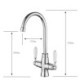 360 Degree Rotatable Chrome Kitchen Sink Faucet with Dual Handles and Brass Tap