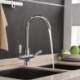 360 Degree Rotatable Chrome Kitchen Sink Faucet with Dual Handles and Brass Tap