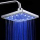 8-Inch Chromed Brass Square LED Rain Shower Head