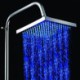 8-Inch LED Rain Shower Head with Light Chrome Finish, Temperature Control, and Color Change