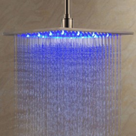 12 inch Stainless Steel Light Up Shower Head with Color Changing LED Light