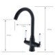 Chrome / Black Rotatable Brass Kitchen Sink Faucet Dual Handles 360 Degree Rotation Tap