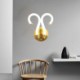 2 Light Creativity Sconce Wall Lamp Copper Sheep Horn Modern LED Wall Light