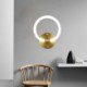 Round Ring Wall Sconces For Bedroom Tricolor Dimming Modern LED Wall Light Fixtures