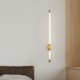 Modern Acrylic Strip Wall Light with LED Brass Sconce