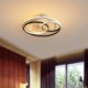 Designer Ceiling Fan With Circle Rings For Living Room Bedroom Modern Led Ceiling Light