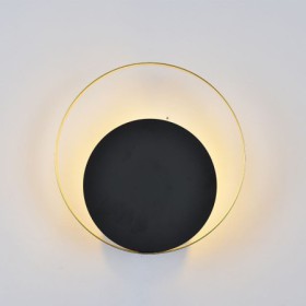 Black Circular Wall Sconce Creative Lamp Bedside Hallway Lighting Modern Style Wall Light
