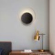 Black Circular Wall Sconce Creative Lamp Bedside Hallway Lighting Modern Style Wall Light