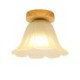 Semi Flush Mount Wooden Nordic Flower Ceiling Light Living Room Bedroom Study Lighting