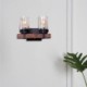 Sconce Living Room Bedroom Retro Wood Wall Lamp Glass Lamp Shade