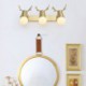 Bedroom Living Room Nordic Brass Wall Lamp Mirror Front Light