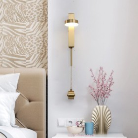 Nordic LED Brass Wall Lamp Sconce Single Head Bedroom Living Room