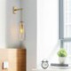 Bedroom Living Room Nordic Brass Wall Lamp Inner Hollow out Cylinder Glass Lamp Shade