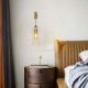 Bedroom Living Room Nordic Brass Wall Lamp Inner Hollow out Cylinder Glass Lamp Shade