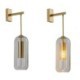 Bedroom Living Room Nordic Brass Wall Lamp Inner Hollow out Cylinder Glass Lamp Shade