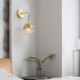 Bedroom Living Room Nordic Brass Wall Lamp Round Sconce Light