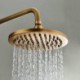 3 Hole 2 Handle Antique Brushed Finish Brass Bathroom Shower Faucet with Handheld Shower Carved Base