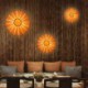 Unique Bamboo Wall Light Creative Decorative Lighting Round Flower Wall Sconce