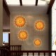 Unique Bamboo Wall Light Creative Decorative Lighting Round Flower Wall Sconce