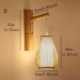 Retro Wall Light Living Room Bedroom Hallway Lighting Woven Bamboo Wall Sconce