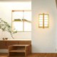 Modern Square Wall Sconce Bedside Hotel Room Hallway Light LED Wooden Wall Lamp