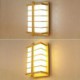 Modern Square Wall Sconce Bedside Hotel Room Hallway Light LED Wooden Wall Lamp