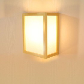 Hotel Room Lighting Simple Rectangle Wall Sconce Creative Wooden Wall Light