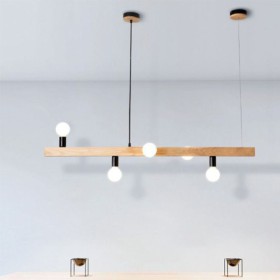 For Living Room Dinning Room Wooden Pendant Light Molecule Chandelier