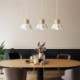 Ceramic Flower Hanging Light For Living Room Bedroom Wood Pendant Light