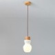 Glass Kettle Hanging Light For Living Room Bedroom Wood Pendant Light